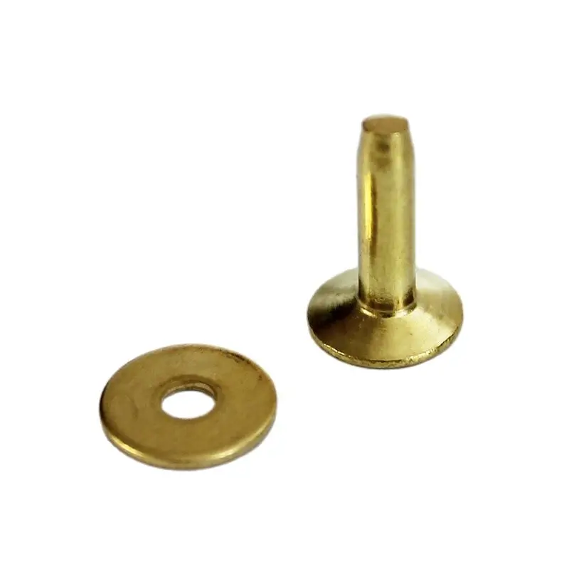 100Sets Solid Brass/Copper Rivets With Burrs/Washers For Leather