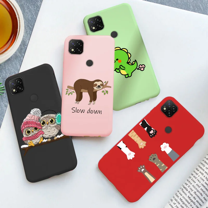 Redmi 9C NFC para Xiaomi Redmi note 9C 9 C NFC de silicona suave cubierta Redmi 9C NFC 2020 de dibujos animados lindo Color caramelo de parachoques del teléfono