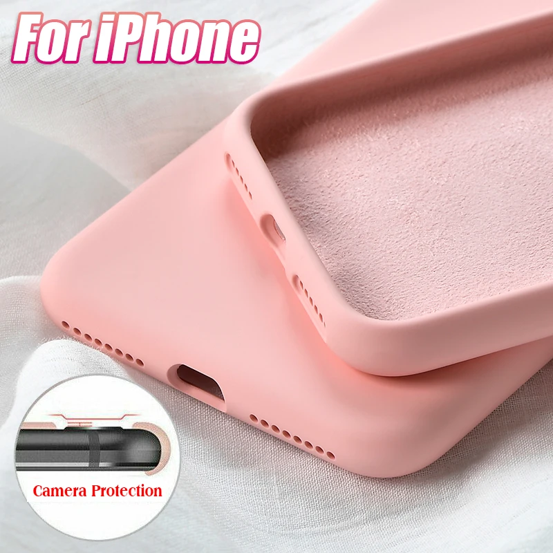 Original Liquid Silicone Luxury Phone Case On The For IPhone 11 Pro XR X XS Max SE 8 7 6 6s Plus Soft Shockproof Full Cover | Мобильные