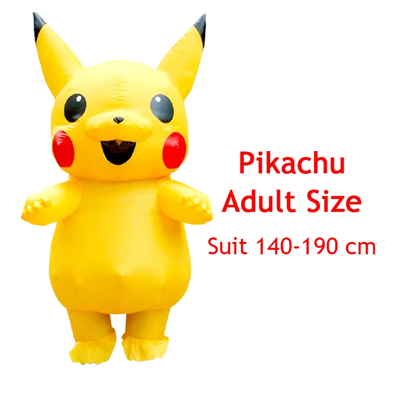 pikachu adult Надувной костюм динозавра, вечерние, для взрослых и детей, динозавр, мир Юрского периода, костюм на Хэллоуин, косплей, костюм талисмана - Цвет: pikachu adult