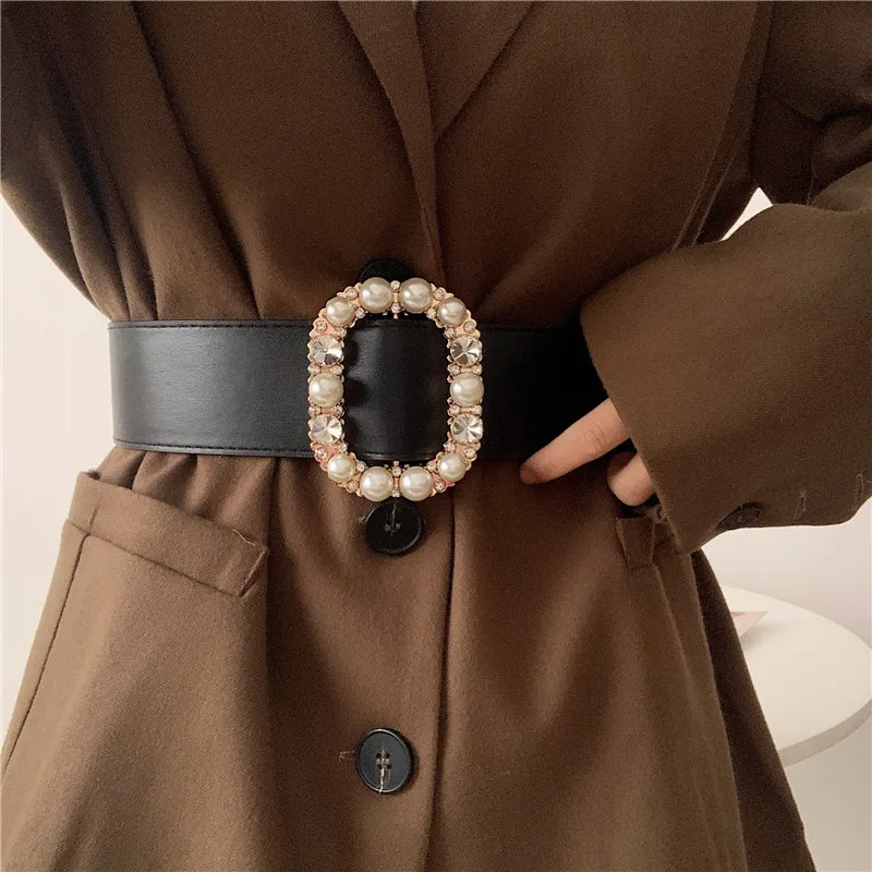 Женский широкий пояс с жемчужинами украшение для платья-свитера в Корейском