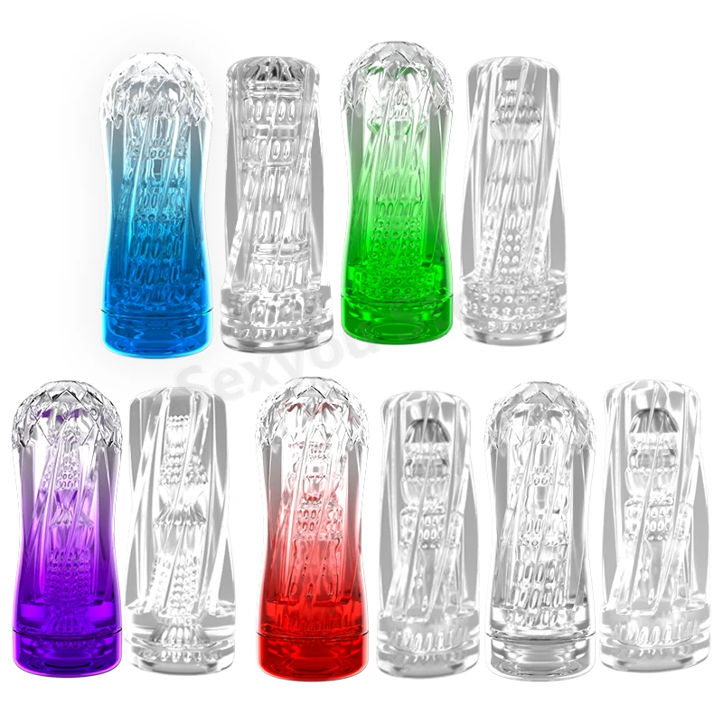 Colorful Transparent Pussy Vagina Sucking Male Masturbator Cup Realistic Pocket Stroker Sex Toys for Men | Красота и здоровье