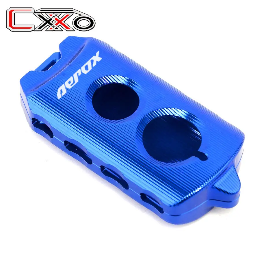 AEROX logo Blue Мотоциклетный алюминиевый чехол для ключей для YAMAHA X-MAX 125 250 400 XMAX 300 17-19 держатель для ключей протектор QBIX AEROX 155 NVX 125 155 - Цвет: AEROX logo Blue