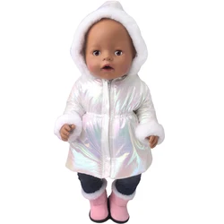Vêtements de poupées américaines pour garçons et filles, 43 Cm, finition brillante au Laser rose, veste épaisse, jouets pour enfants, 18 pouces, cadeau f966 