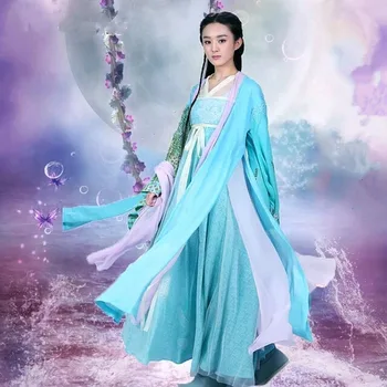 

New Chinese Traditional Hanfu Women Qing Dynasty Embroidery Oriental Long Sleeve Costume Ancient Folk Dance Fairy Retro Elegant