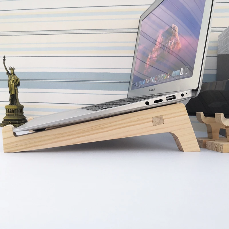 Laptop stand laptop riser stand laptop mount tablet holder stand for MacBook Pro notebook stand wood tablet bracket bamboo vertical laptop holder for 12-17 inch notebook PC