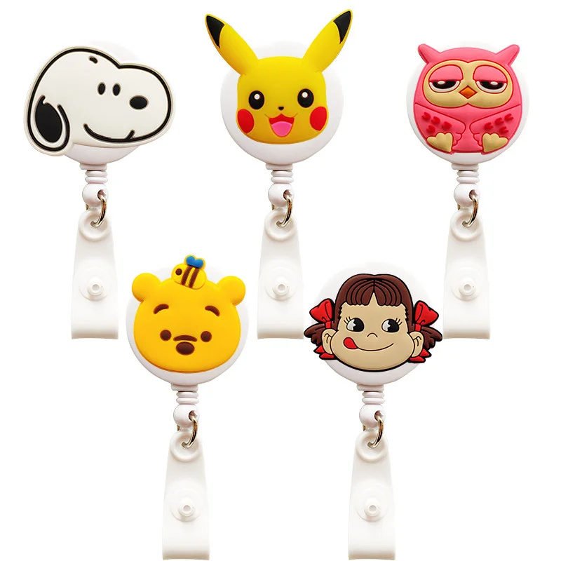 

New Cartoon Owl Retractable Reel Name Credit Card Holders Bank Card Id Card Bus ID Holders for Nurse Hospital