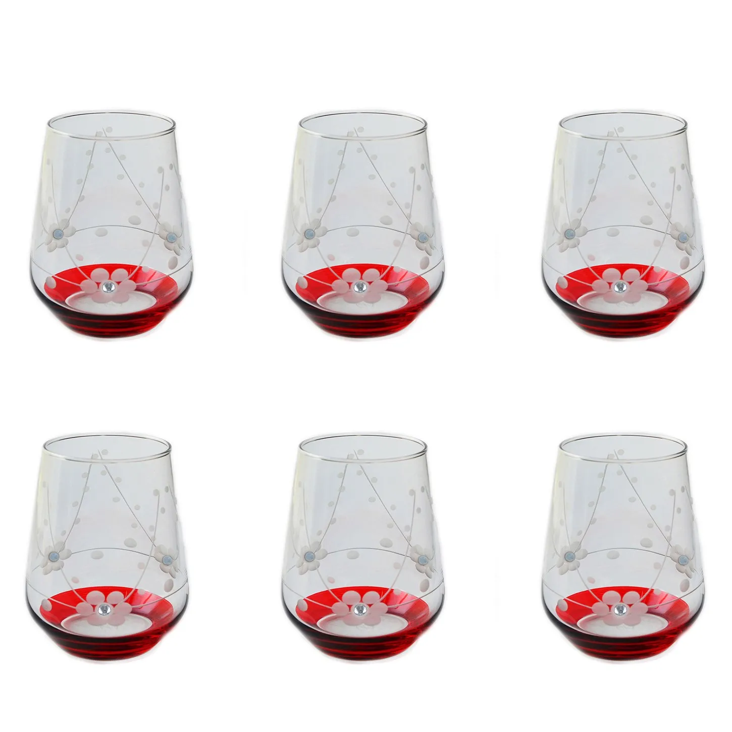 Spike Nature 6'Lı Allegra(Red) Gemstone Soft Drink Cup