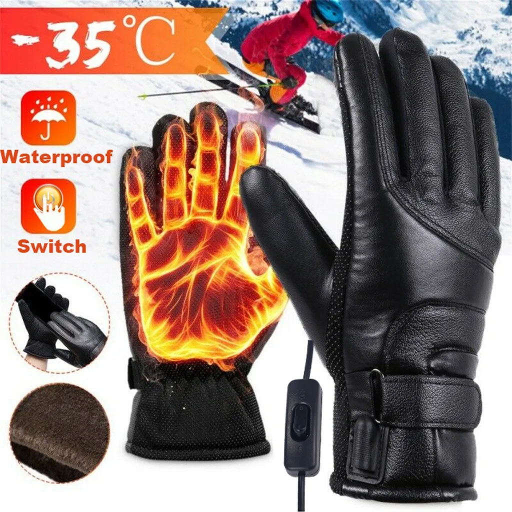 Высокое качество Перчатки с подогревом руки Зима согреться Guantes водонепроницаемый термальный мотоцикл катания на лыжах Guantes Ciclismo Перчатки