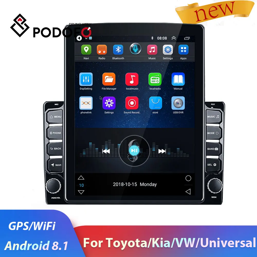 Podofo 2Din Android автомобильное радио 2 Din Автомобильный мультимедийный плеер для
