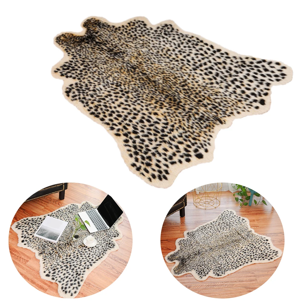 

Living Room Mat Simulation Kitchen Animal Print Fashion Non-Slip Home Leopard Carpet Rugs Soft Large Artificial Fur