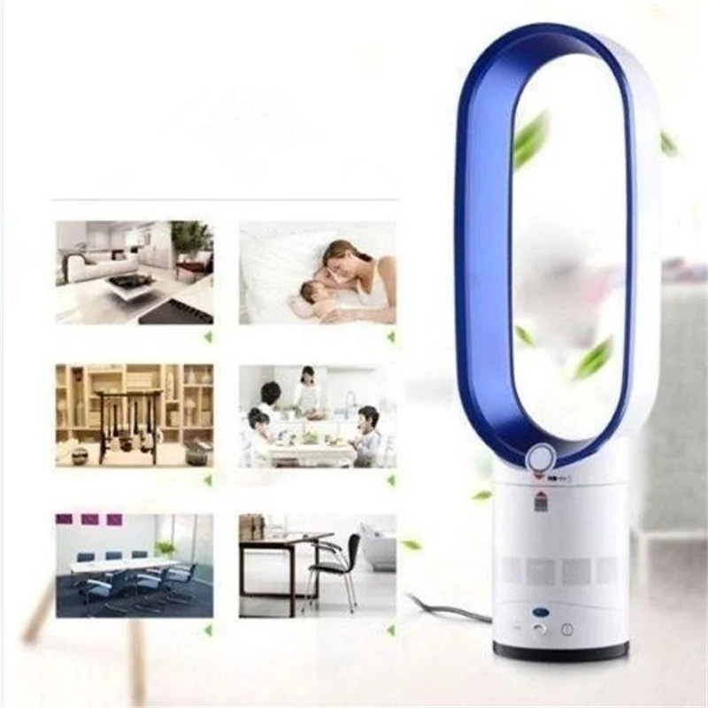 ^Cheap 16 Inches No-blade Fan Bladless Floor-standing Fan Air Purifing Remote Control Electric Negative Ion Purifying Fan