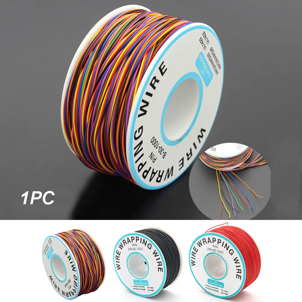 820 футов 30AWG PCB тест луженая медь для кабель для монитора рулон ПВХ изоляция одиночный драйвер упаковочная проволока воздушная линия для ЖК-экрана