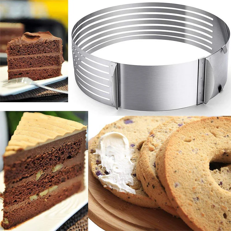 Регулируемый круглый резак для хлеба, тортов, слайсер из нержавеющей стали, резак для торта, мусс, кольцевая форма, инструмент для выпечки, форма для помадки, украшение торта