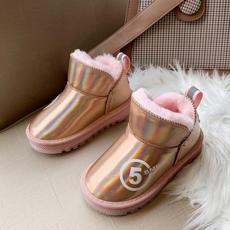 

2020 Winter New Children Waterproof Snow Boots Plush Warm Ankle Cotton Shoes Fashion Kids Emu Boots