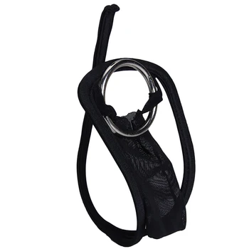 

Mens Open Front C-string Thong Invisible Underwear Panty W/ Ring And Pouch - Black Visible Underwear Pouch Panty w/ Ring