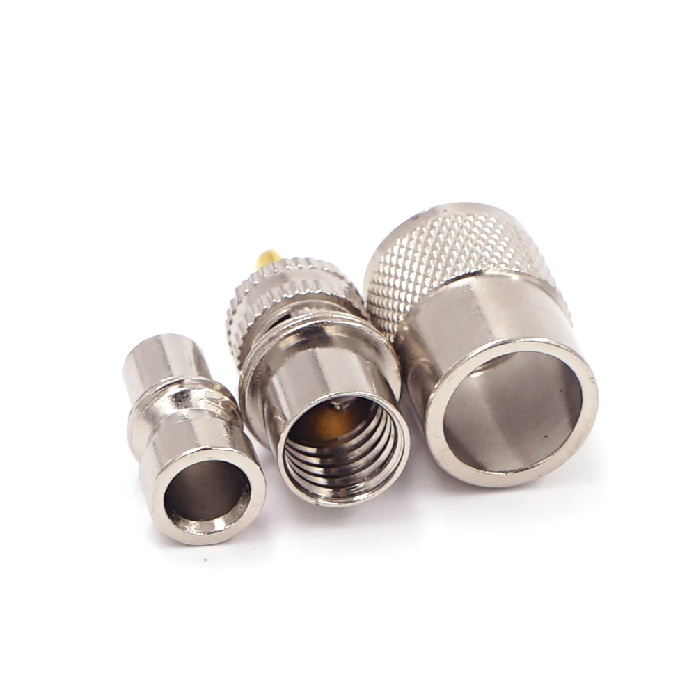 Coaxial Cable Connector 10pcs/lot Screwed Coupling PL259 UHF Male Plug Reducer for RG58 RG8X + Tube UHF RG8X