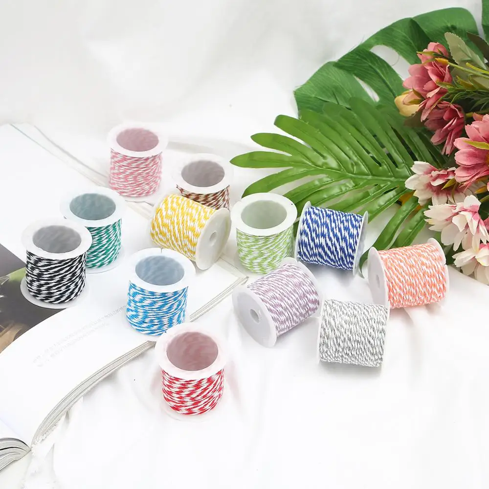 Cotton Baker Twine Rope Cord Wedding Decoration Christmas Gift Packaging Rustic Handmade Crafts 10Meters/roll 1.5mm cotton rope