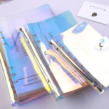 

A5/A6/A7 Laser Transparent Notebook Loose-leaf Shell Inner Page Ring Binder Diary Journal Notebook Cover