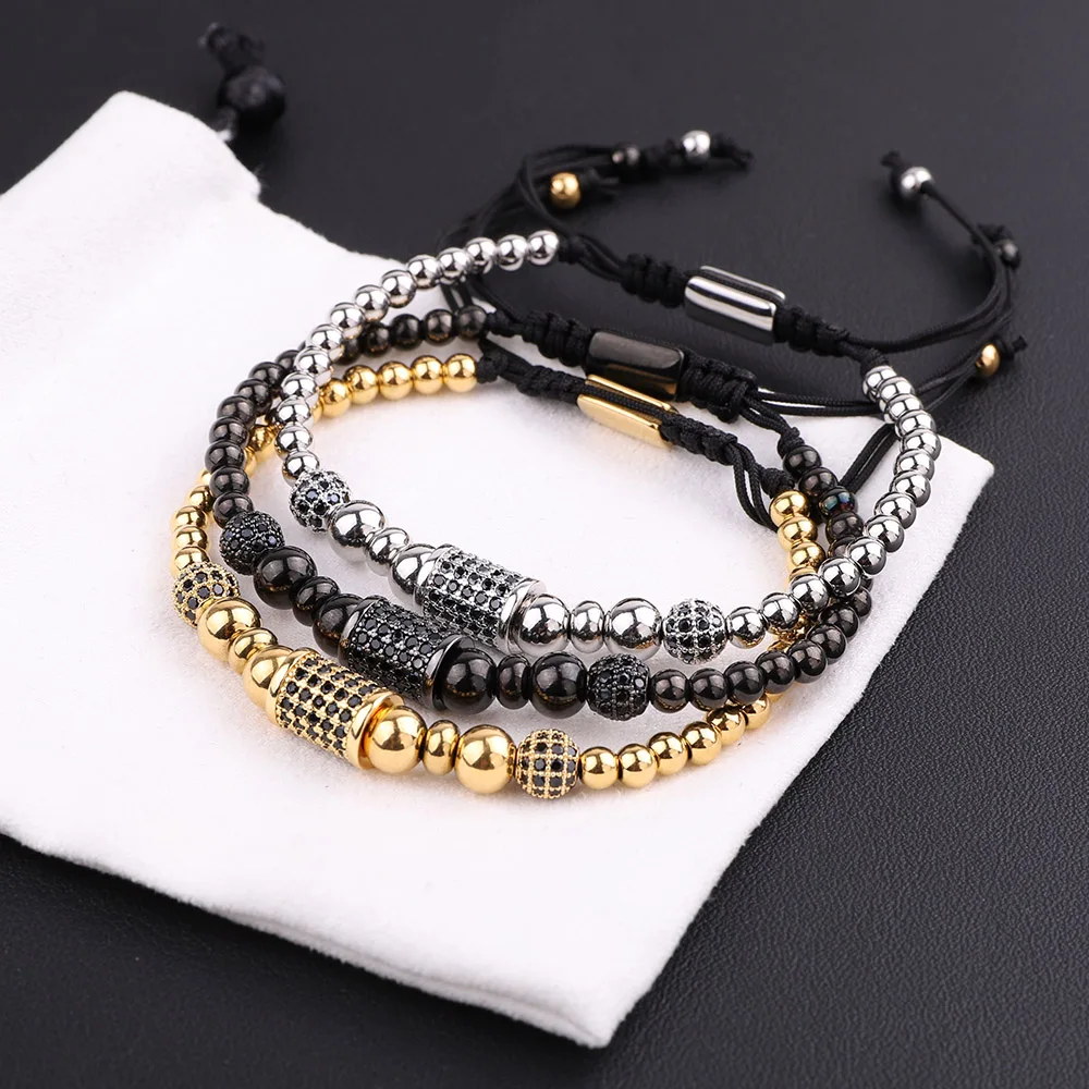 New Design Men Bracelet Micro CZ Pave Charm Handmade Braided Macrame Friendship Bracelet Men Jewelry Gift - Image 5