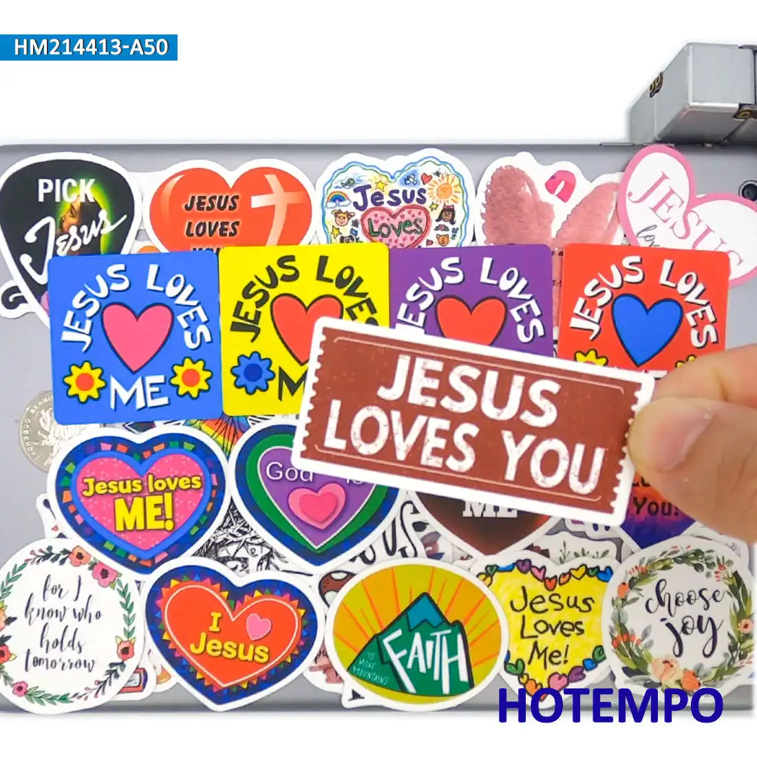 50Pcs Retro Pattern God Hope Jesus Loves Me Slogan Adesivo Divertente Per Telefono Laptop Notebook Bagagli Skateboard Bike Car Stickers