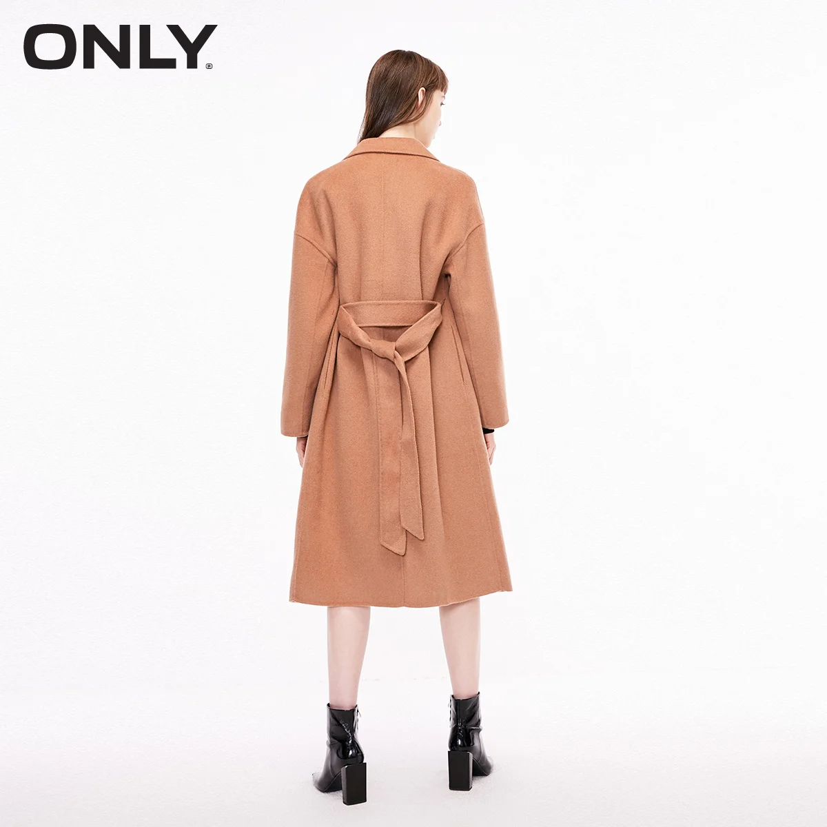 price reduction ONLY Women's Autumn Concealed Buttons Lace-up Long Woolen Coat 11836U506