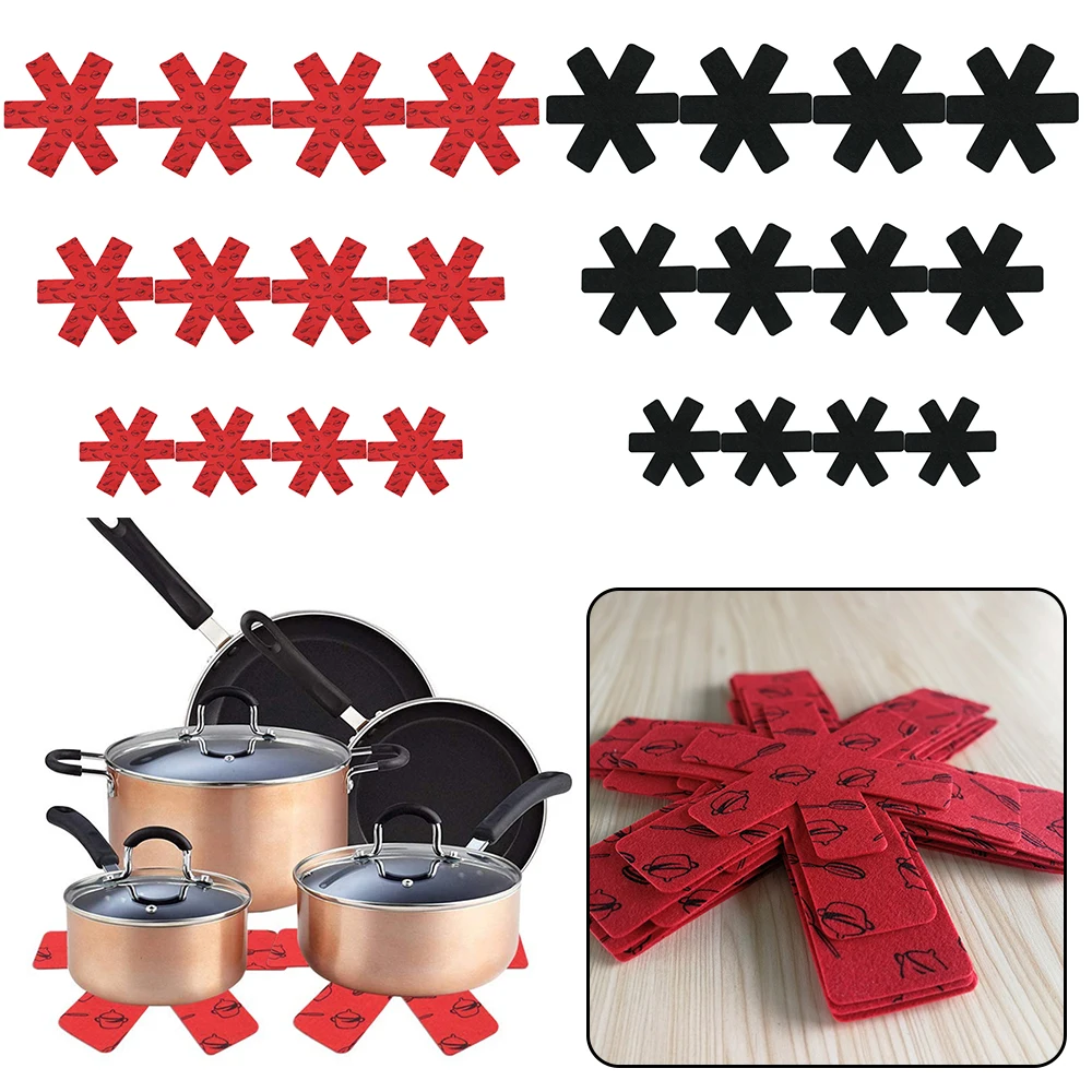 12 unids/set olla Pan protectores almohadillas impresas antiadherente olla cojín Anti-Slip sartenes de impresión Premium divisor de herramientas de cocina