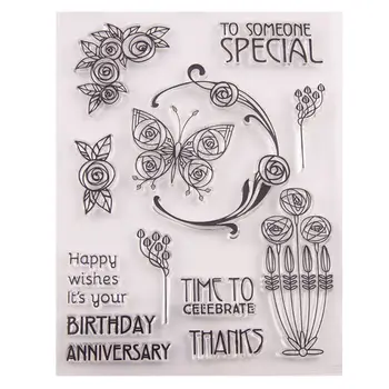 

Butterfly Flowers Silicone Clear Seal Stamp DIY Scrapbooking Embossing Photo Album Decorative Paper Card Craft Art Handmade Gift