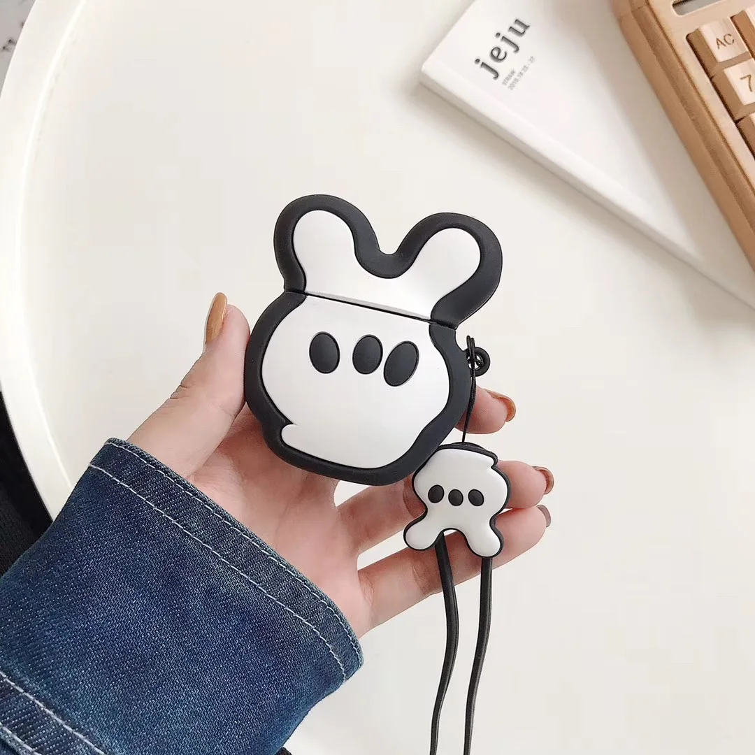 982B 3D силиконовый чехол для наушников для Airpods, чехол с милым персонажем из мультфильма для Apple Air pods 2, чехол для наушников Earpods, ремешок для наушников - Цвет: 982B