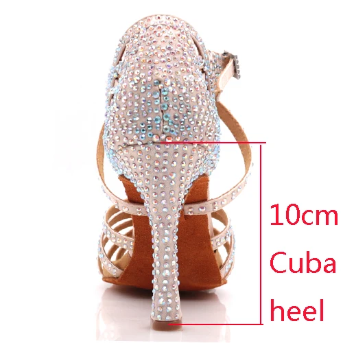 Skin heel 10cm WUXIJIAO джаз обувь латинские танцевальные туфли женские латинские Сальса девушка повседневная обувь серебро бронза кожа обувь - Цвет: Skin heel 10cm