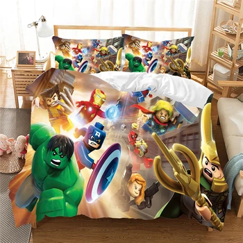

Disney Marvel bedding set 3d cartoon bed set single queen king size boy adult the Avengers gift duvet cover pillow cases captain