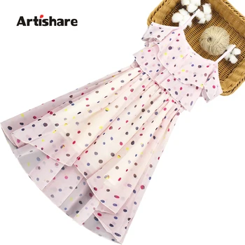 

Girls Summer Dress Colorful Dot Beach Dress For Girls Sleeveless Kids Girls Dress Teenage Children Clothing 6 8 10 12 14