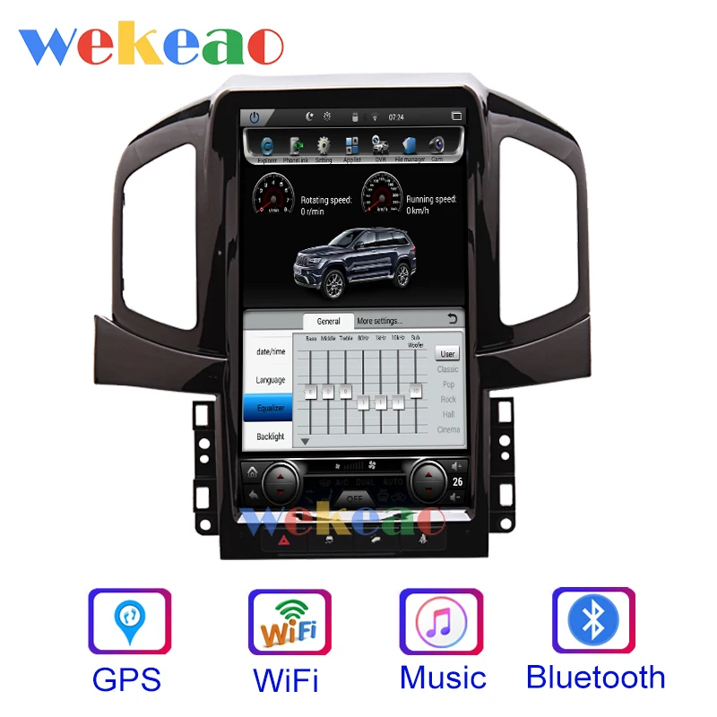 Wekeao вертикальный экран Tesla style 13,6 ''1Din Android автомобильный Dvd мультимедийный плеер gps навигация Автомагнитола для Chevrolet Captiva