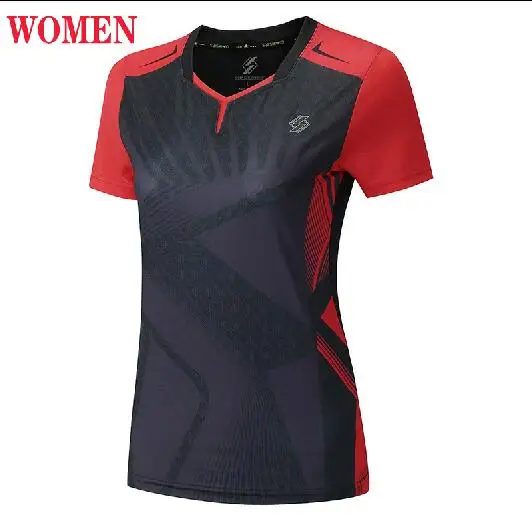 women black 1 shirt Новая рубашка для бадминтона, Спортивная теннисная рубашка для женщин/мужчин, спортивные футболки для настольного тенниса, одежда для тенниса, сухая рубашка для упражнений 3899AB - Цвет: women black 1 shirt