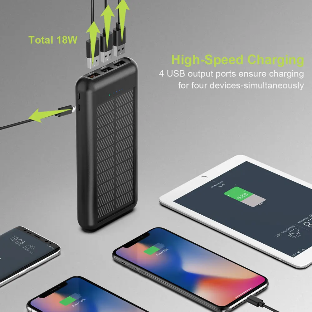Все мощности S 24000 мАч банк питания QC Быстрая зарядка Внешняя батарея тройной USB банк питания PD Быстрая зарядка для iPhone X Xs Xr Xs Макс