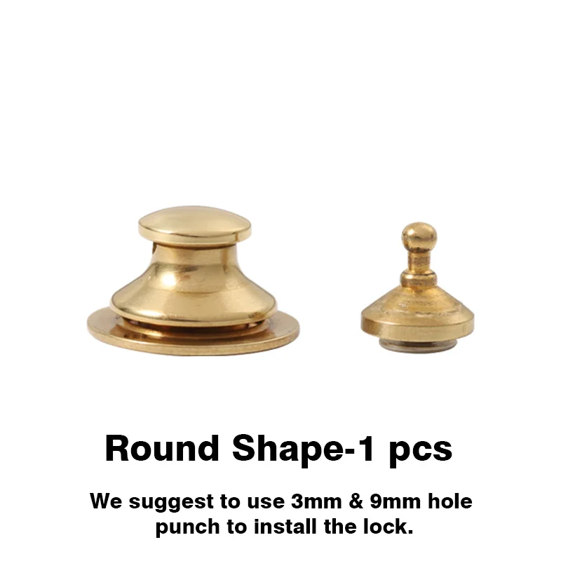 Round Shape-1 pcs WUTA дизайн сумка с декором из жёлтой меди замок пружинная Пряжка Чехол металлическая вставка замок круглый/цветок украшение головы DIY Кожа ремесло Аппаратные средства - Цвет: Round Shape-1 pcs