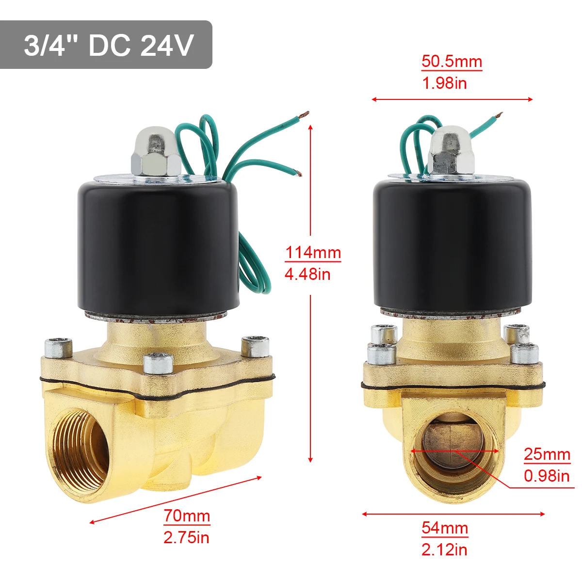 Электромагнитный клапан нормально закрытый пневматический 1/2 дюйма 3/4 1 дюйм для