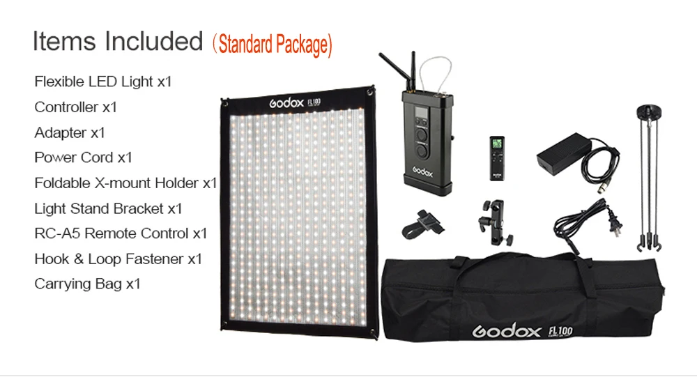 Godox FL150S/FL150R/FL100/FL60 гибкий светодиодный свет откатываемая тканевая лампа 150 Вт/100 Вт/60 Вт приложение дистанционное управление Фото Видео заполняющее освещение