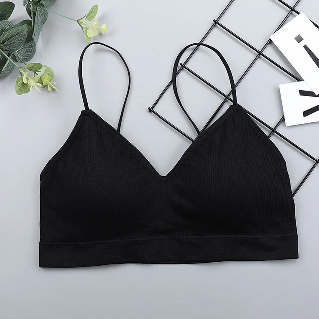 High Elastic Bra Women Gathering Bralette Push Up Bra Summer Anti-light Korean Style Wild Bra Tube Top Sexy No Rims Lingerie Black