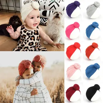 

11 Colors Kid Girl Baby Girl Hats Cotton Solid Soft Broad Headband Toddler Solid Turban Solid Hair Band Accessories
