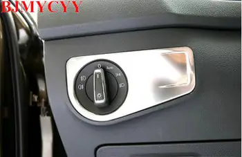 

BJMYCYY 1PCS Stainless steel decoration sequins automobile headlight switch knob For Volkswagen Tiguan Allspace 2017 Tiguan L