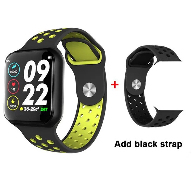 add strap F8 Смарт часы для мужчин IP67 водонепроницаемый длительное время ожидания сердечного ритма кровяного давления Браслет Smartwatch Поддержка IOS Android PK B57 iwo10 - Цвет: add strap