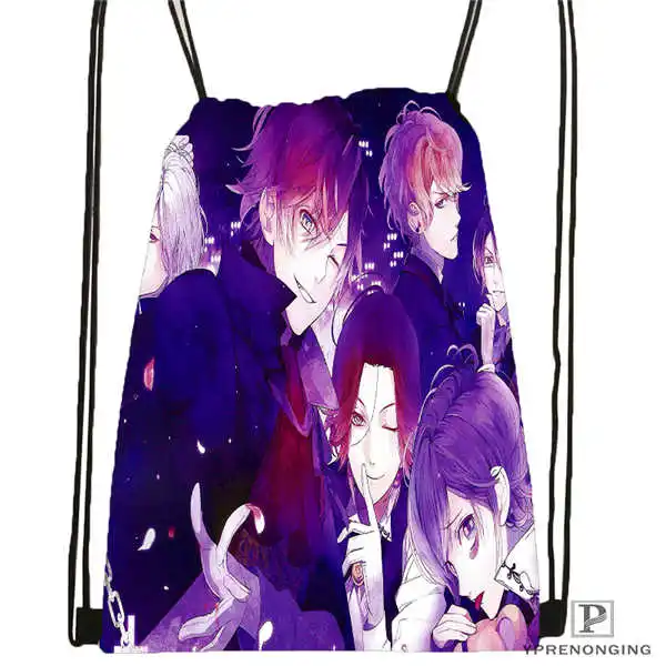 Drawstring Backpack CustomDiabolik. Lovers. С привидениями. Темный. Походная сумка на шнурке, милый рюкзак для детей(черная спинка) 31x40 см#180531-04-15 - Цвет: Drawstring Backpack