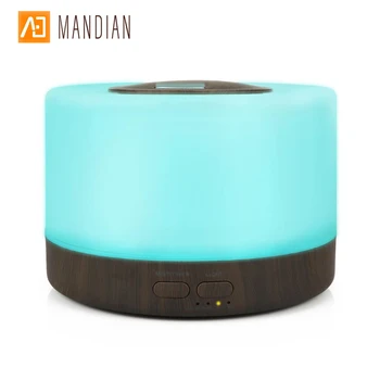 

Wood Grain Essential Oil Diffuser 500ml with 7 Color Light Changing and 4 Timer Settings Ultrasonic Aroma Cool Mist Humidifier