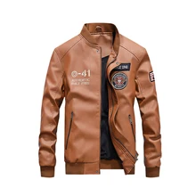 Мужская Новая бейсбольная куртка из искусственной кожи со стоячим воротником, весенняя и осенняя модная повседневная мотоциклетная одежда