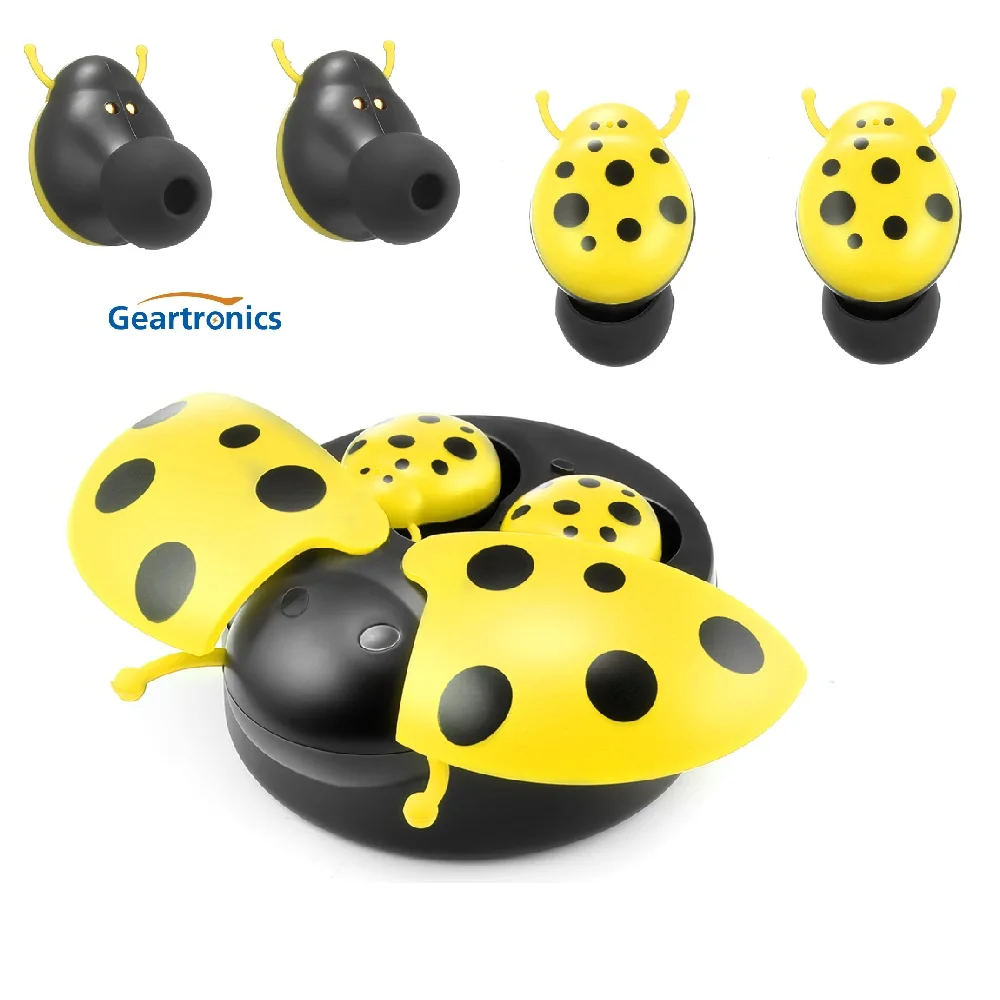 

2020 New Tws True Wireless Head Phones Beetles Cute Cartoon Earphones Touch Earbuds Set Bluetooth Earphone 5.0 Ear Buds Headp