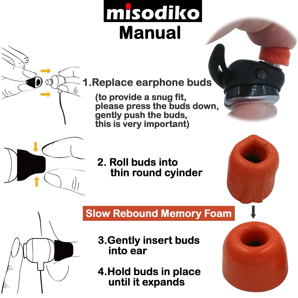 Misodiko TWS-Lite Memory Foam наконечники для наушников-для sony WF-1000XM3 SP700N 1000X, Jaybird Run X4 X3 X2 Freedom, Beoplay E8, BeatsX