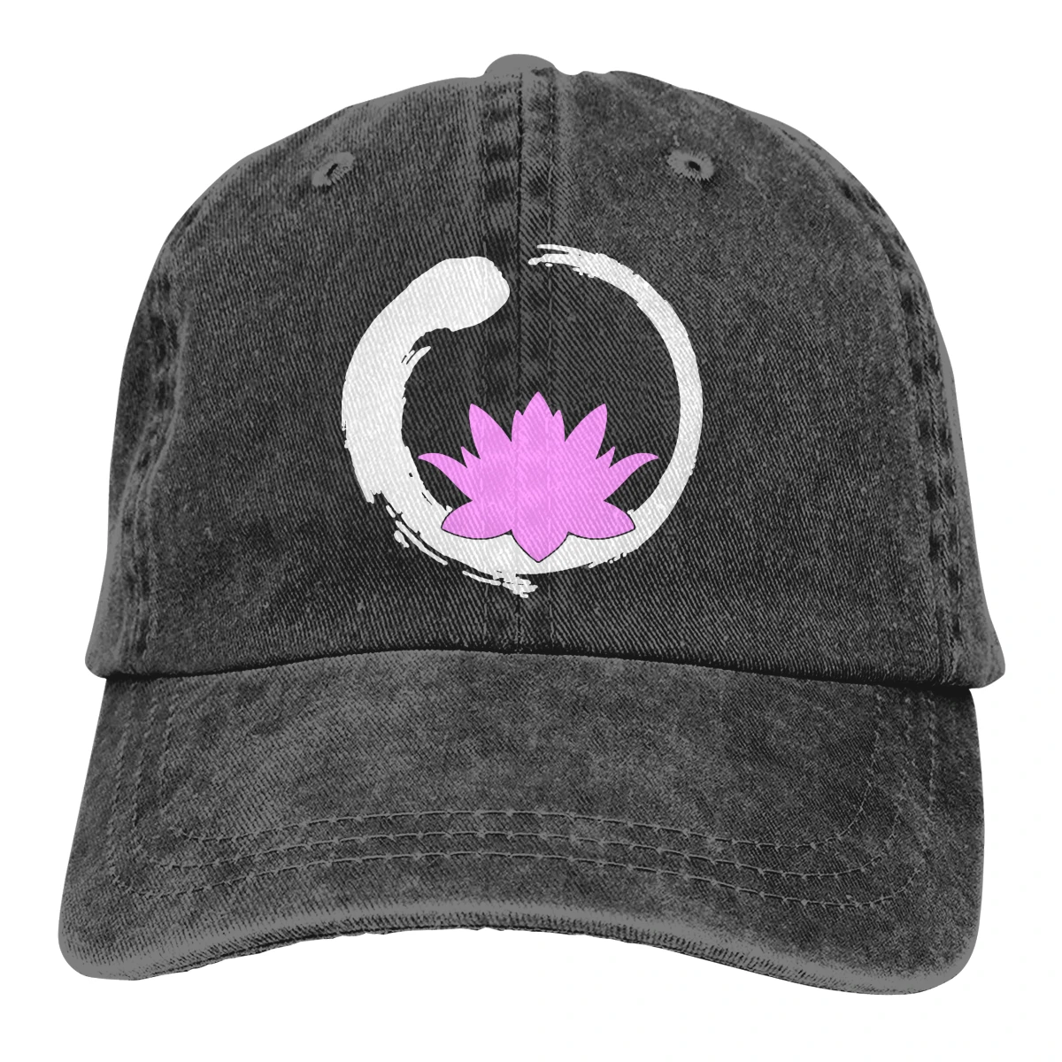Дзен круг цветок лотоса, йога Casquette черный унисекс Мужские Женские деним Strapback бейсболка Регулируемая Гольф папа шляпа