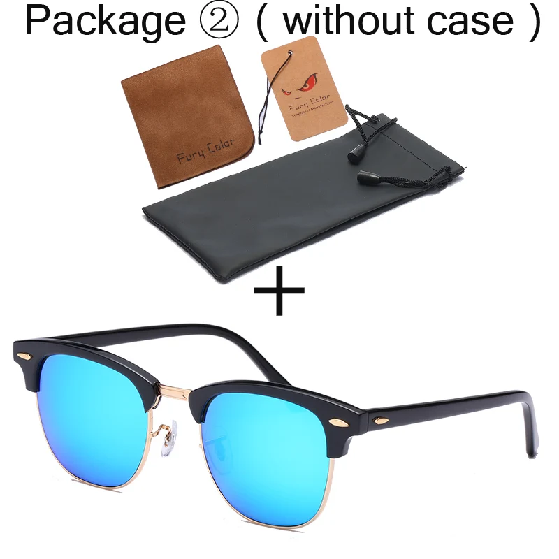 Настоящие стеклянные линзы UV400, мужские и женские солнцезащитные очки es 3016, ретро очки для вождения, роскошные дизайнерские брендовые дизайнерские очки с заклепками, элегантные женские очки - Цвет линз: black-blue-2