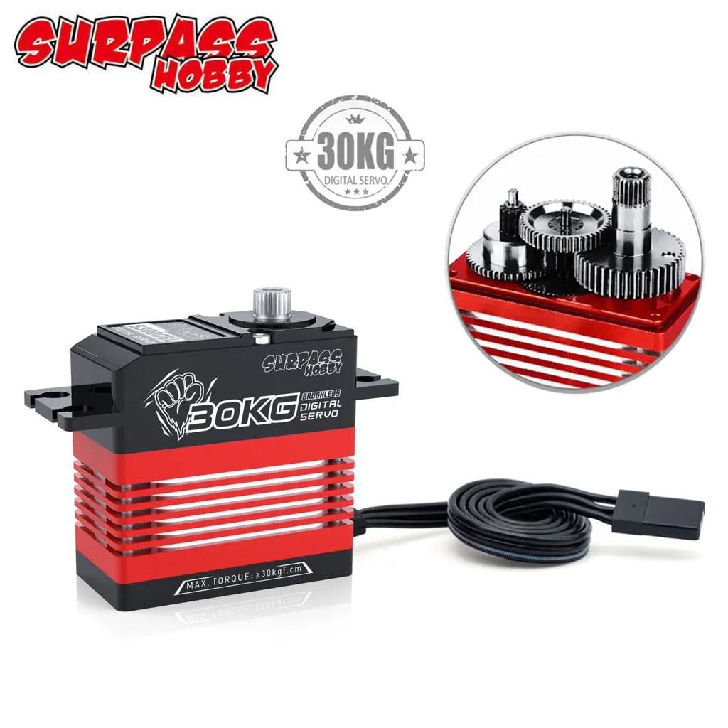

Surpass Hobby 32KG Brushless Motor Full Metal Gear Servo for 1/6 1/8 1/7 RC Car Buggy Boat Robot